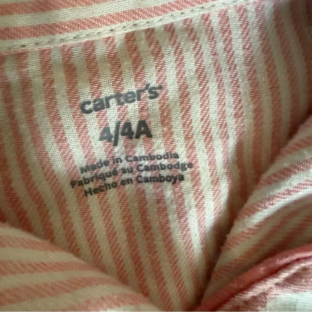 Carter’s Striped Pajama Set Matching Pink Striped 4T